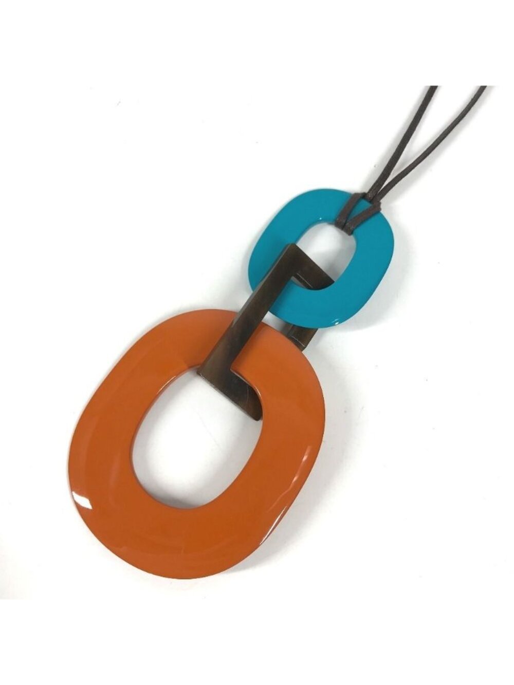 Hermes Necklace Isthme Buffalo Horn Orange